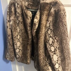Lulu's Brown Snake Print Teddy Jacket